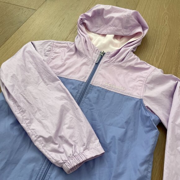 Columbia Jacket Girls Medium 10-12 Windbreaker Fleece Purple Pink Lilac Lavender - Picture 3 of 16